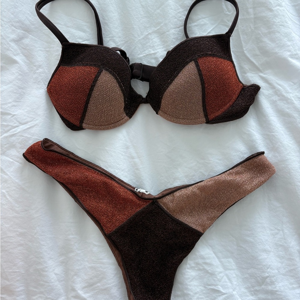 Colorblock Bikini Set